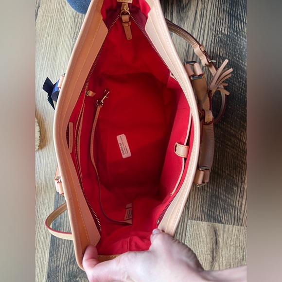 Dooney & Bourke Yellow and Tan Striped Shoulder Bag - Picture 6 of 12